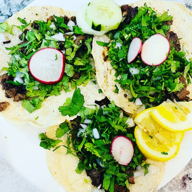 Beef Tonge (Lengua) Tacos.