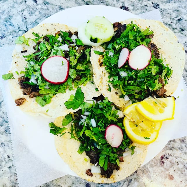 Roasted Goat (Barbacoa) Tacos.
