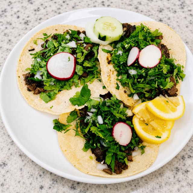 Beef Tonge (Lengua) Tacos.